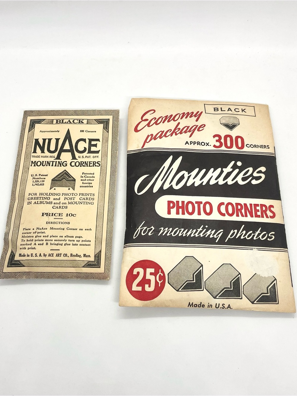 Vintage Mounties 300 Black-unopened & NuAge Photo Album Mounting Corners